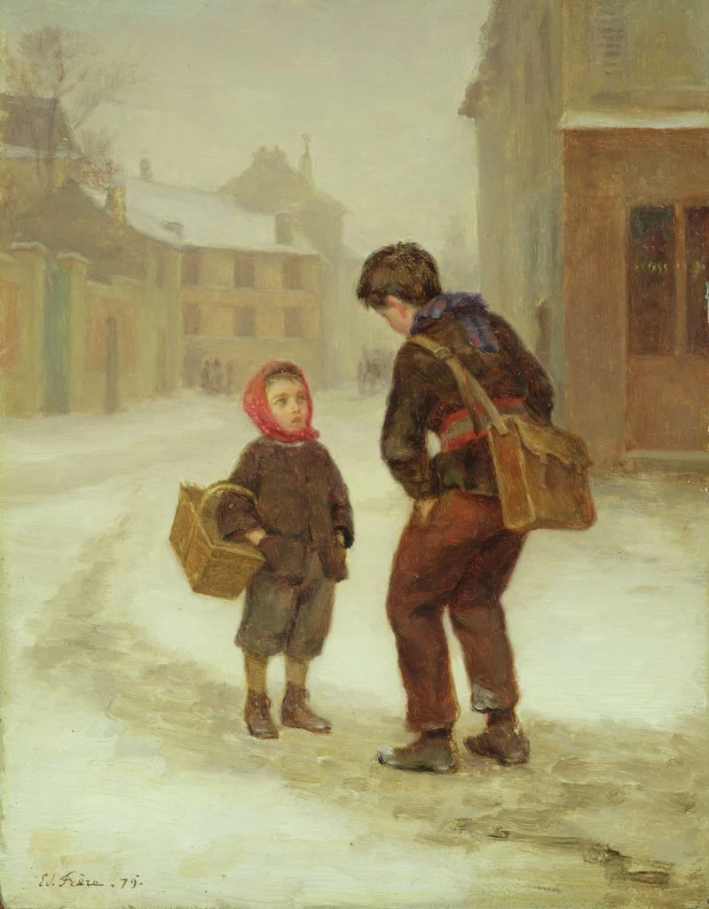 Sulla strada per la scuola nella neve, 1879